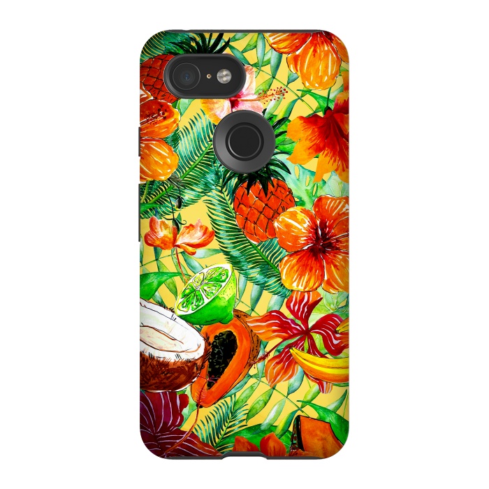 Pixel 3 StrongFit Aloha Tropical Fruits and Flowers by  Utart