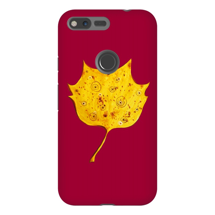 Pixel XL StrongFit Fancy Yellow Autumn Leaf by Boriana Giormova