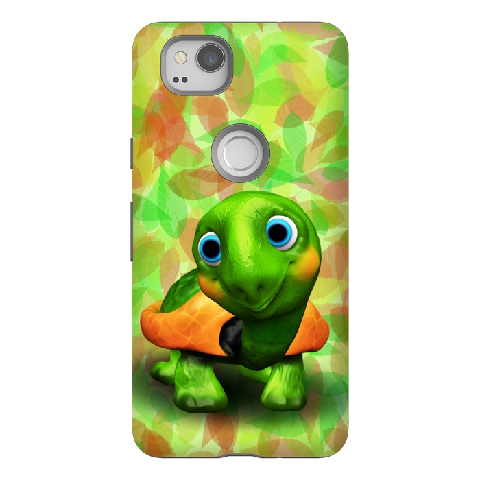Pixel 2 StrongFit Green Turtle Baby 3D by BluedarkArt