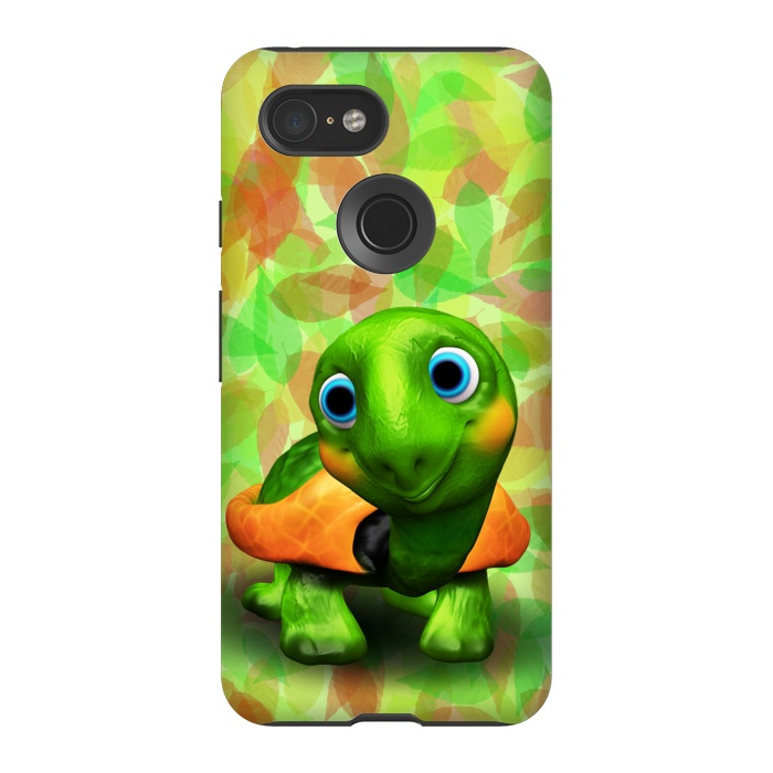 Pixel 3 StrongFit Green Turtle Baby 3D by BluedarkArt