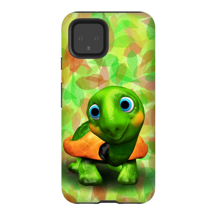 Pixel 4 StrongFit Green Turtle Baby 3D by BluedarkArt