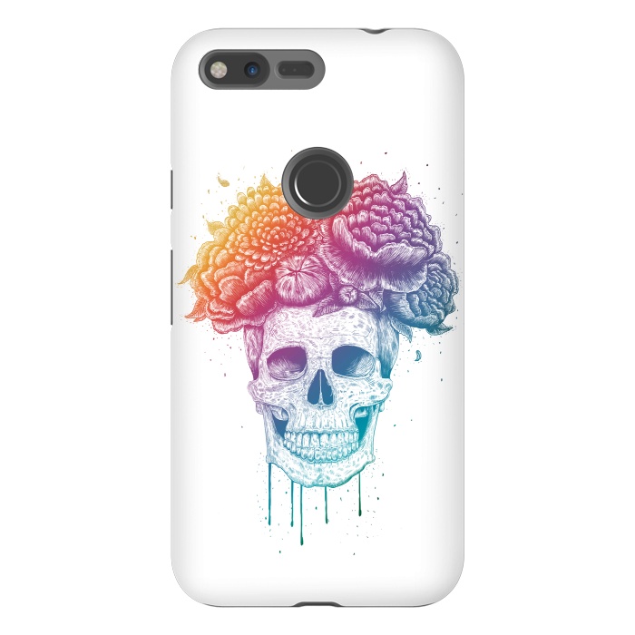 Pixel XL StrongFit Colorful skull with flowers by kodamorkovkart