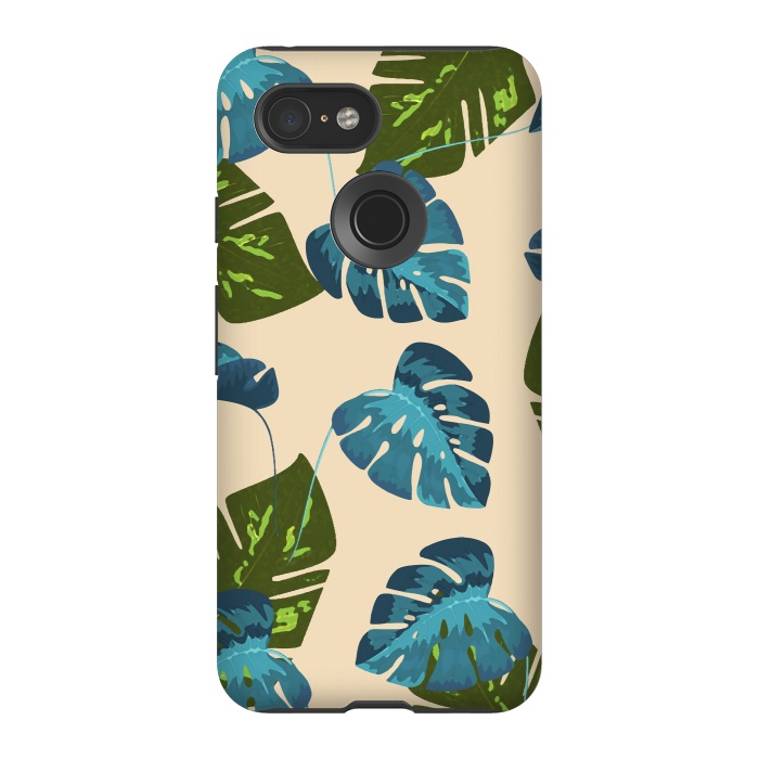 Pixel 3 StrongFit Monstera Abstract by Creativeaxle