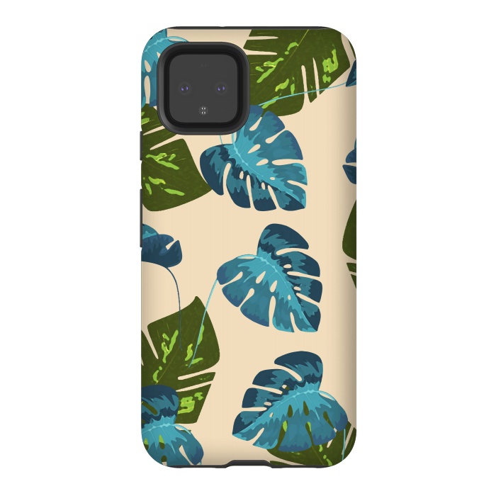 Pixel 4 StrongFit Monstera Abstract by Creativeaxle