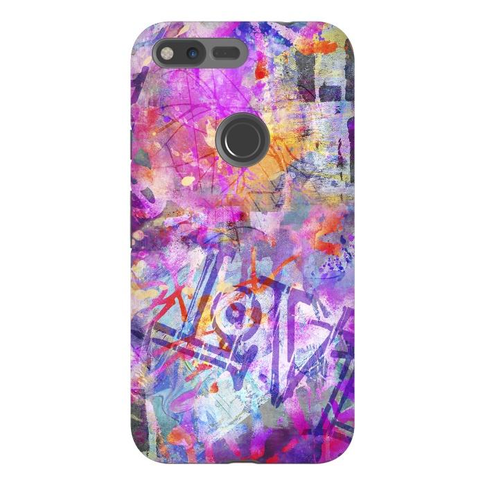 Pixel XL StrongFit Pink Grunge Graffiti Wall by Andrea Haase