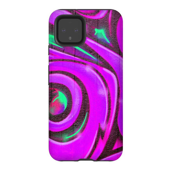 Pixel 4 StrongFit Pink Graffiti by Andrea Haase