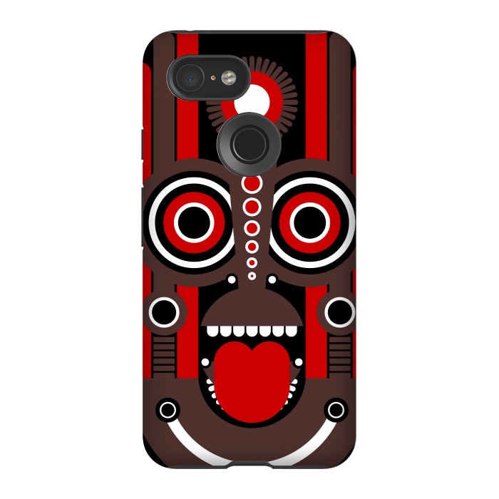 Pixel 3 StrongFit tiki tribal mask by TMSarts