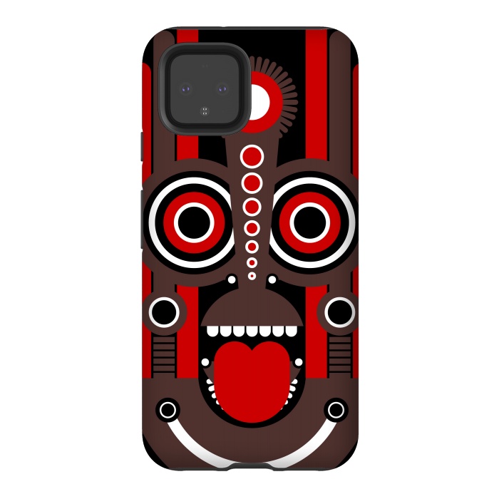 Pixel 4 StrongFit tiki tribal mask by TMSarts