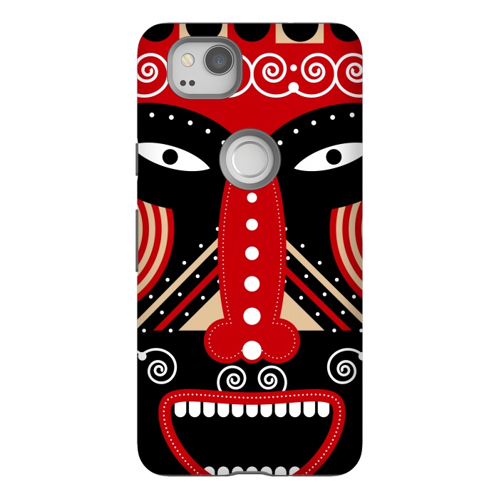 Pixel 2 StrongFit red ritual tribal mask by TMSarts