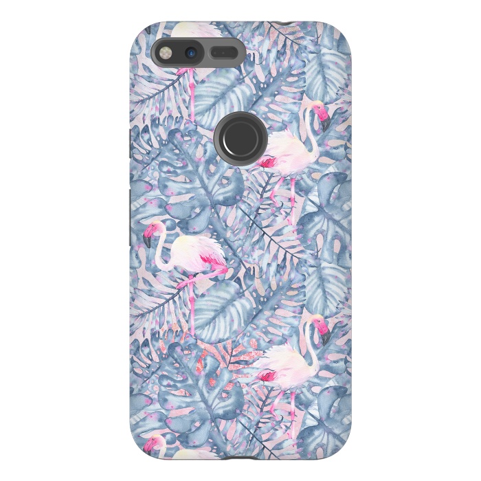 Pixel XL StrongFit Pink and Blue Flamingo Summer  by  Utart