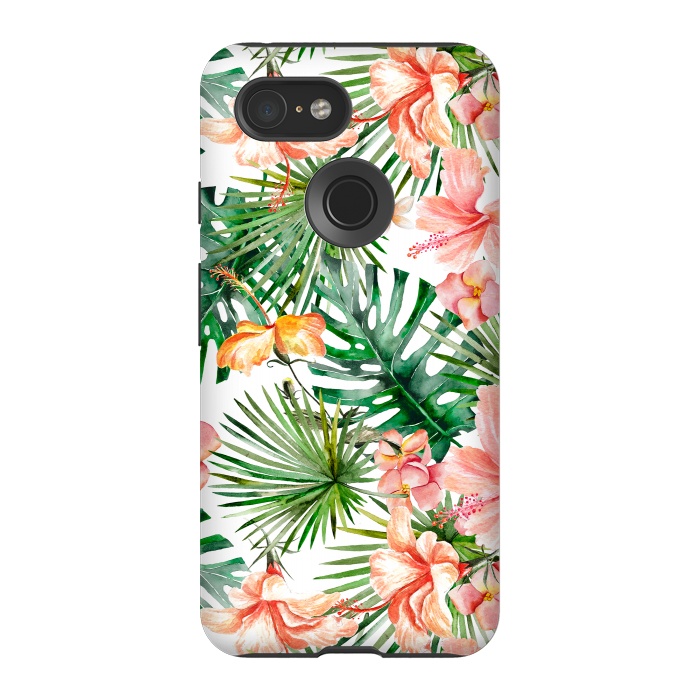 Pixel 3 StrongFit Tropical Flower Jungle by  Utart