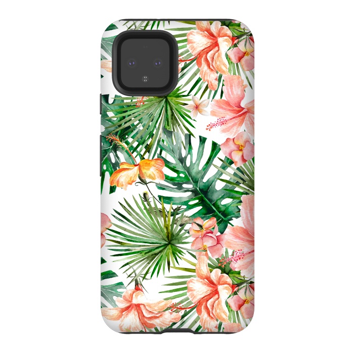 Pixel 4 StrongFit Tropical Flower Jungle by  Utart