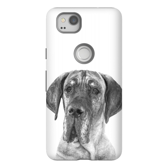 Pixel 2 StrongFit Black and White Great Dane by Alemi