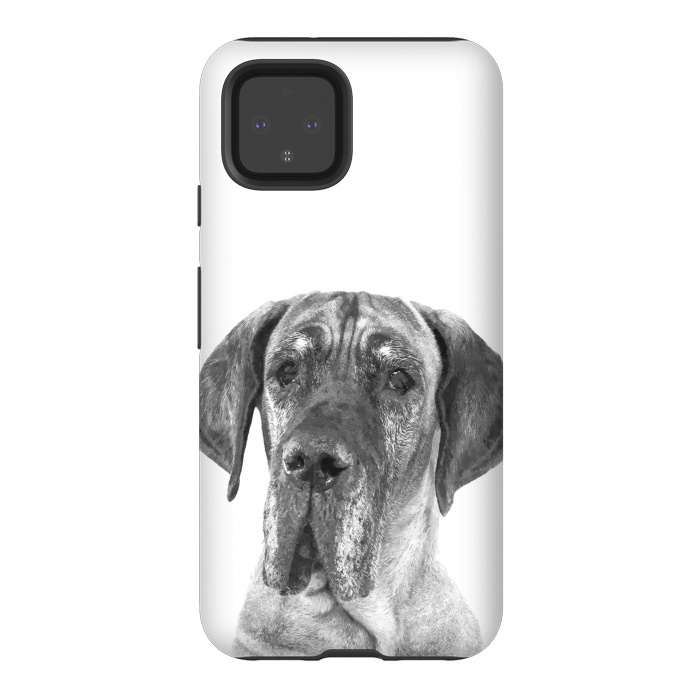 Pixel 4 StrongFit Black and White Great Dane by Alemi
