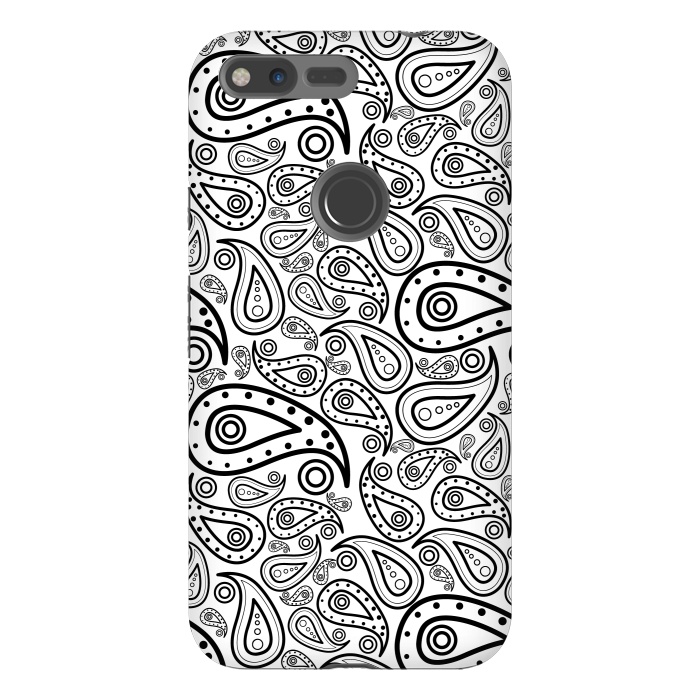 Pixel XL StrongFit black and white paisley by TMSarts