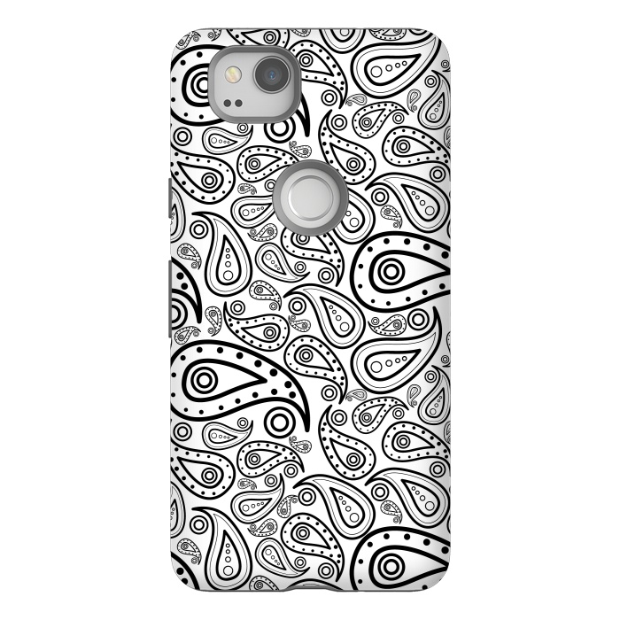 Pixel 2 StrongFit black and white paisley by TMSarts