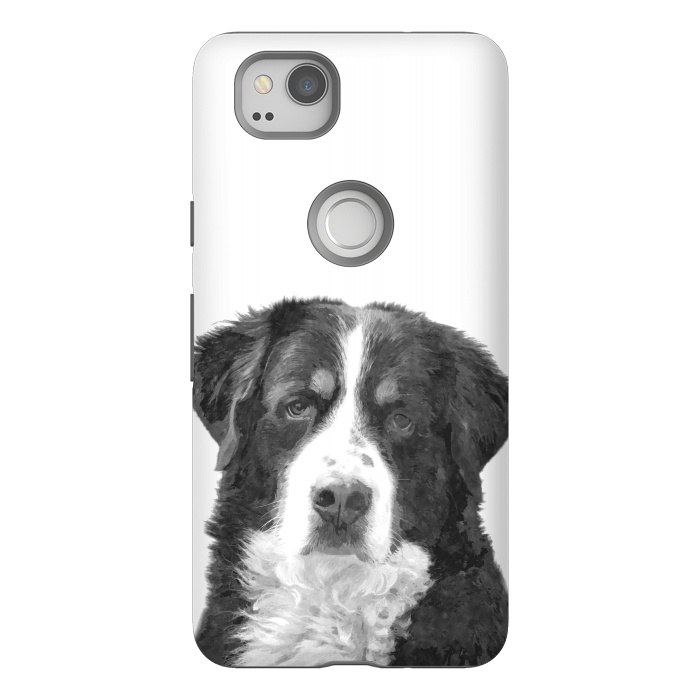Pixel 2 StrongFit Black and White Bernese Mountain by Alemi