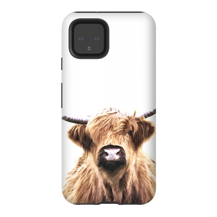 Pixel 4 StrongFit Highland Cow Portrait by Alemi