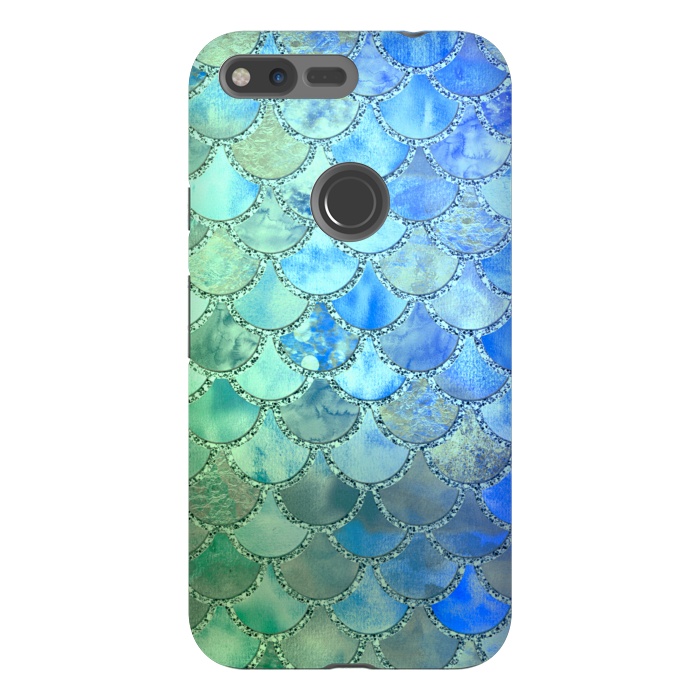 Pixel XL StrongFit Ocean green and blue Mermaid Scales by  Utart