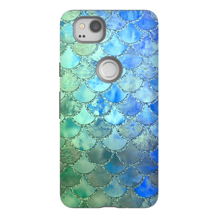 Pixel 2 StrongFit Ocean green and blue Mermaid Scales by  Utart
