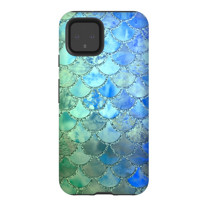 Pixel 4 StrongFit Ocean green and blue Mermaid Scales by  Utart