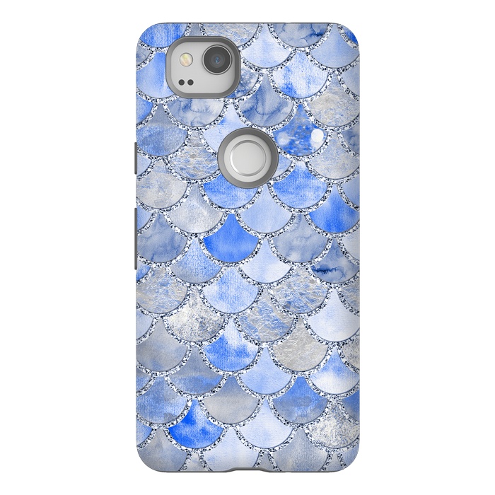 Pixel 2 StrongFit Blue and Silver Mermaid Scales by  Utart