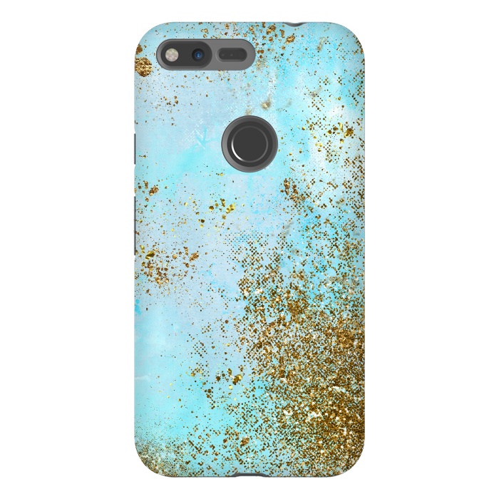 Pixel XL StrongFit Gold and Teal Mermaid Glitter Foam by  Utart