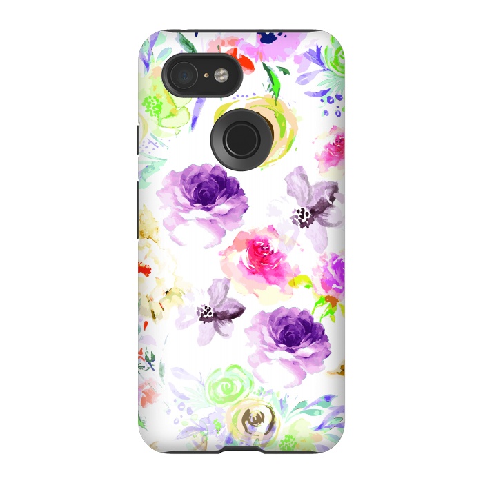 Pixel 3 StrongFit Different Watercolor Roses by Bledi