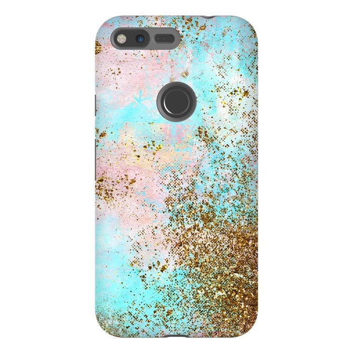 Pixel XL StrongFit Pink and Teal and Gold Mermaid Glitter Seafoam by  Utart