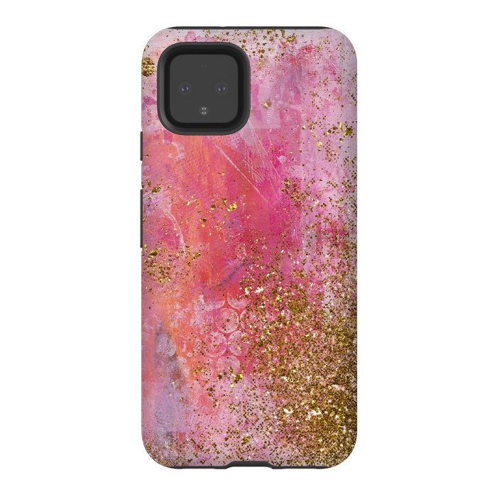 Pixel 4 StrongFit Pink and Gold Mermaid Glitter Seafoam by  Utart