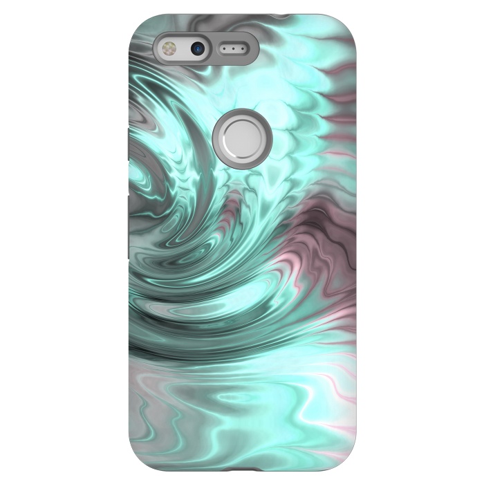 Pixel StrongFit Abstract Fractal Teal Pink 2 by Andrea Haase