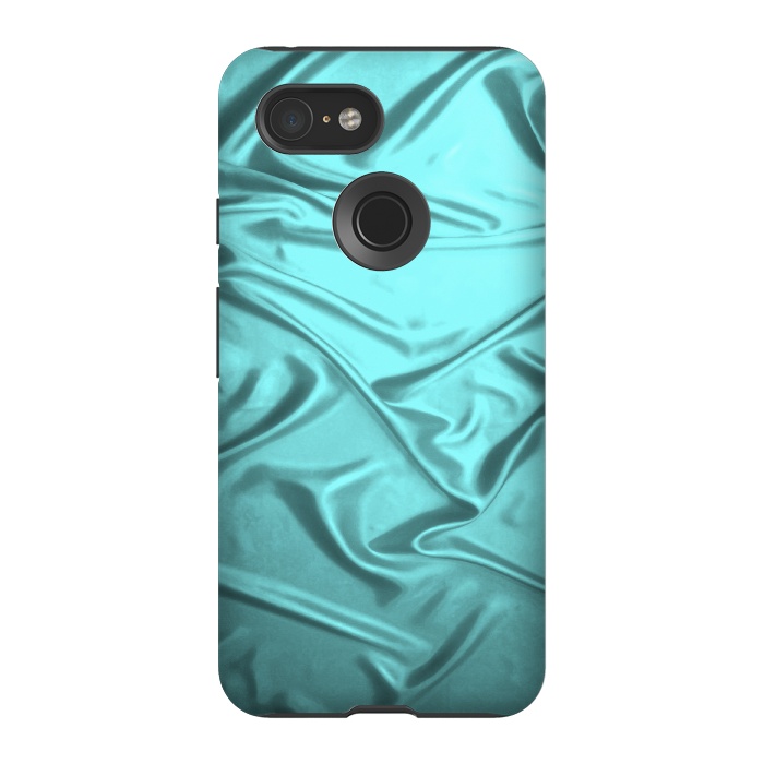 Pixel 3 StrongFit Shimmering Teal Satin by Andrea Haase