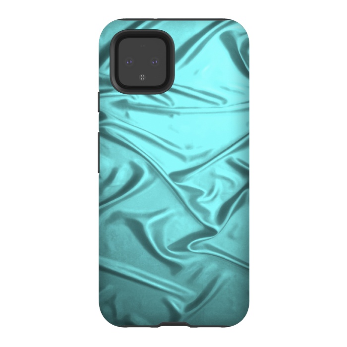 Pixel 4 StrongFit Shimmering Teal Satin by Andrea Haase
