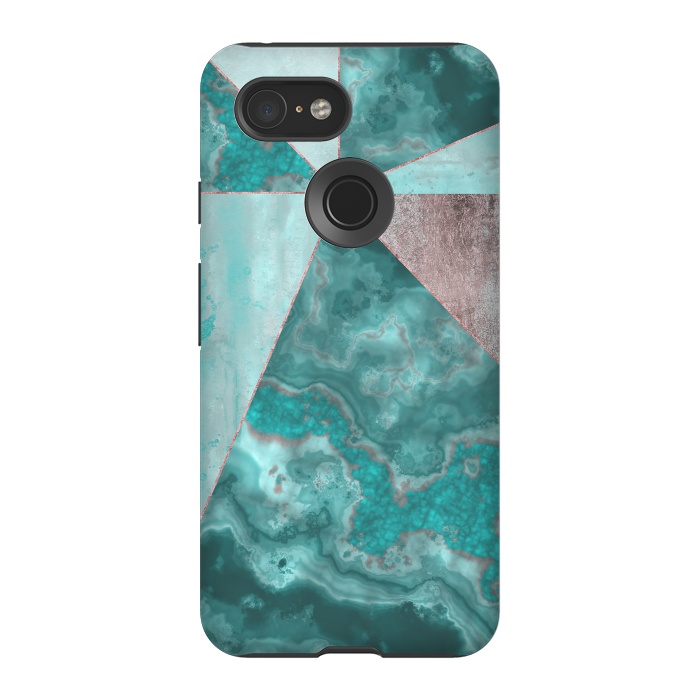 Pixel 3 StrongFit Rosegold And Gemstone Collage 2 by Andrea Haase