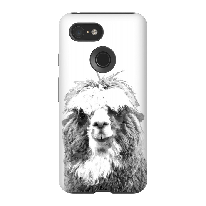 Pixel 3 StrongFit Black and White Alpaca by Alemi