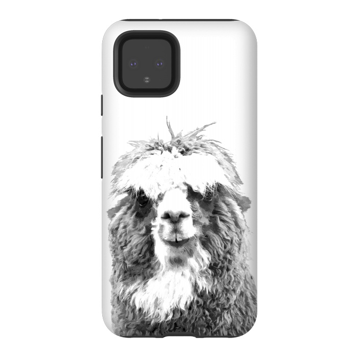 Pixel 4 StrongFit Black and White Alpaca by Alemi