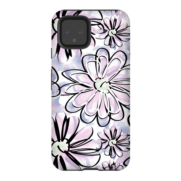 Pixel 4 StrongFit Watercolor flowers by Camila