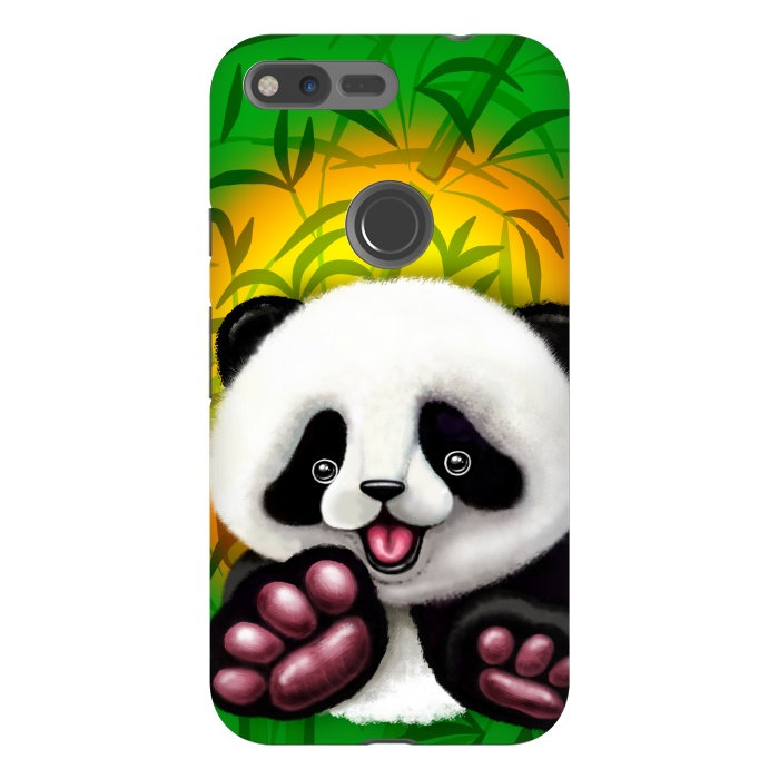 Pixel XL StrongFit Panda Baby Bear Cute and Happy by BluedarkArt