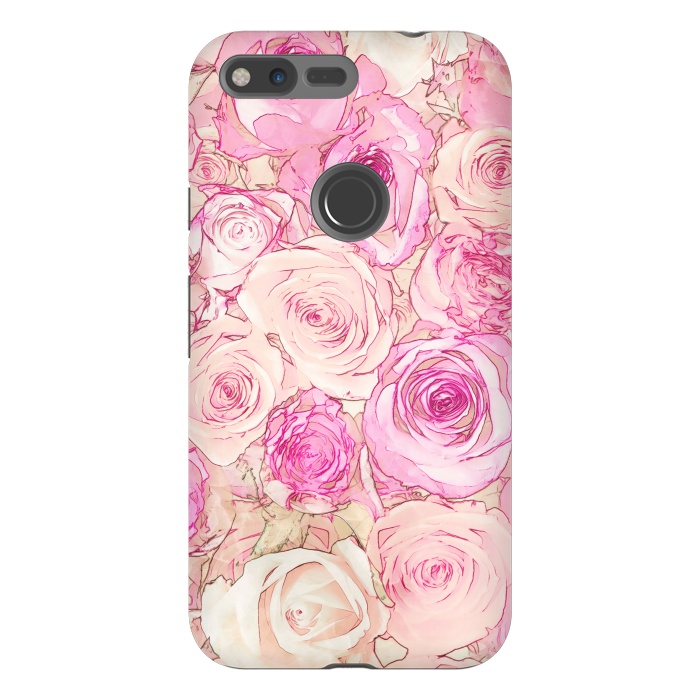 Pixel XL StrongFit Pastel Rose Pattern by Andrea Haase