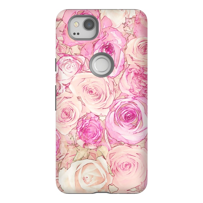 Pixel 2 StrongFit Pastel Rose Pattern by Andrea Haase