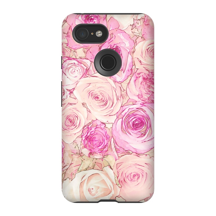 Pixel 3 StrongFit Pastel Rose Pattern by Andrea Haase