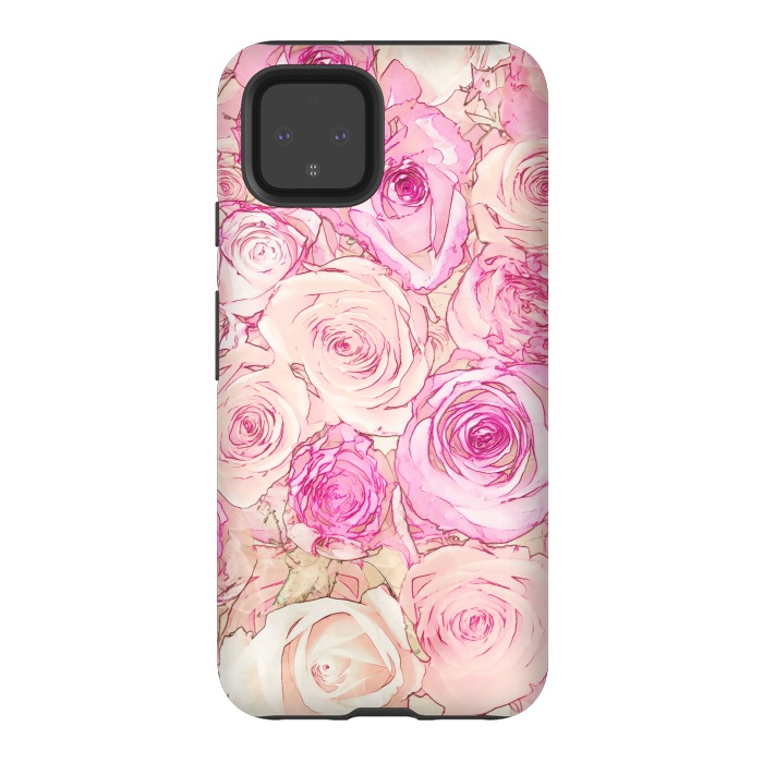 Pixel 4 StrongFit Pastel Rose Pattern by Andrea Haase