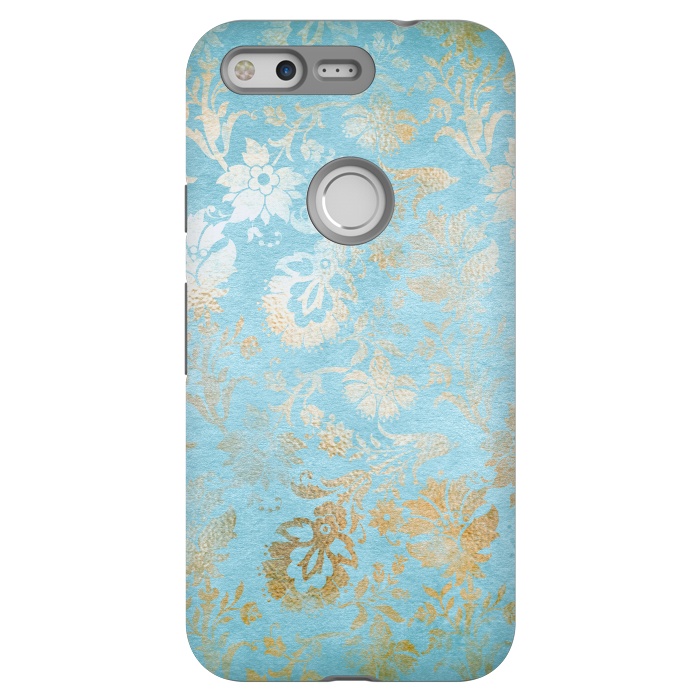 Pixel StrongFit TEAL and GOLD Damask Pattern by  Utart