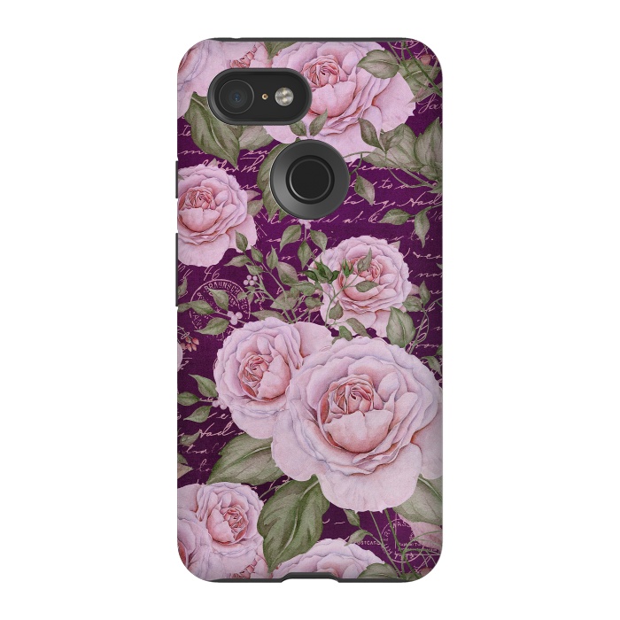 Pixel 3 StrongFit Nostalgic Rose PAttern by Andrea Haase