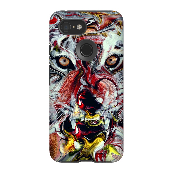 Pixel 3 StrongFit Tiger Abstract by Riza Peker