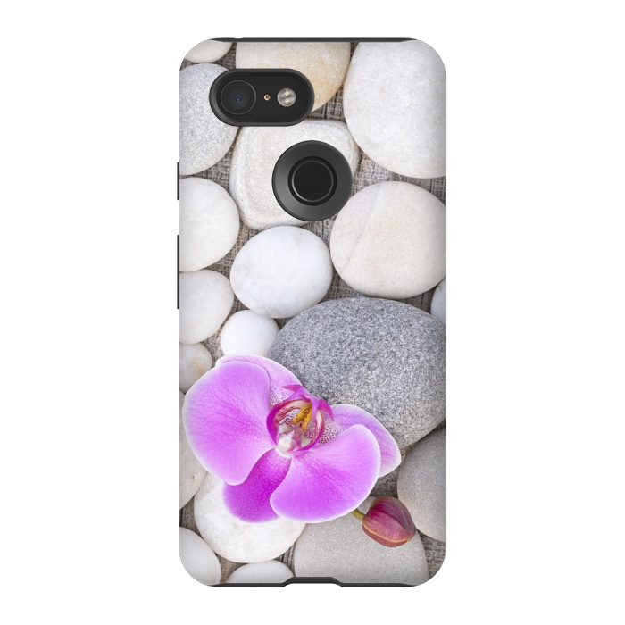 Pixel 3 StrongFit Zen Style Orchid On Pebble by Andrea Haase