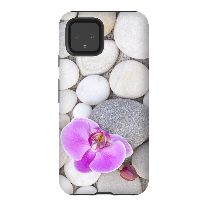 Pixel 4 StrongFit Zen Style Orchid On Pebble by Andrea Haase
