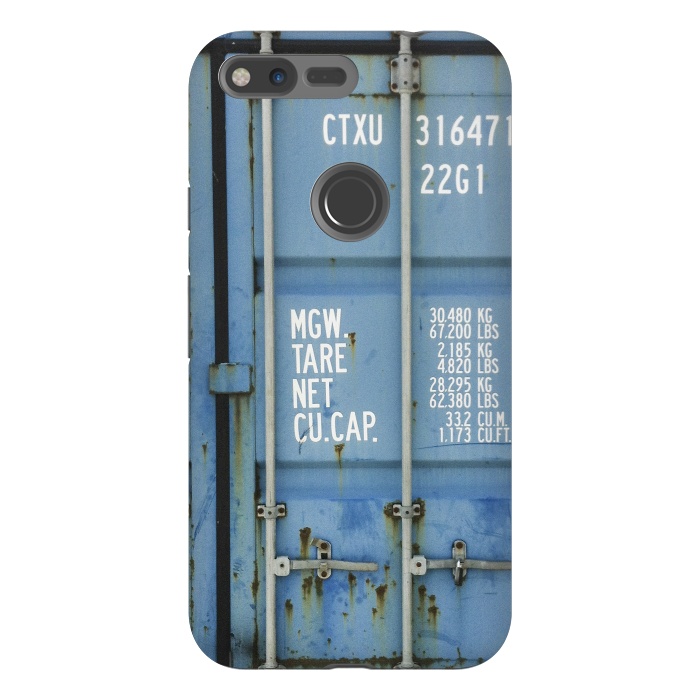 Pixel XL StrongFit Shipping Containter With Stencil Text by Andrea Haase