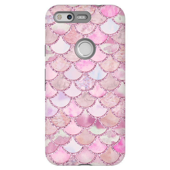Pixel StrongFit Pretty pink and pastel Mermaid Scales  by  Utart