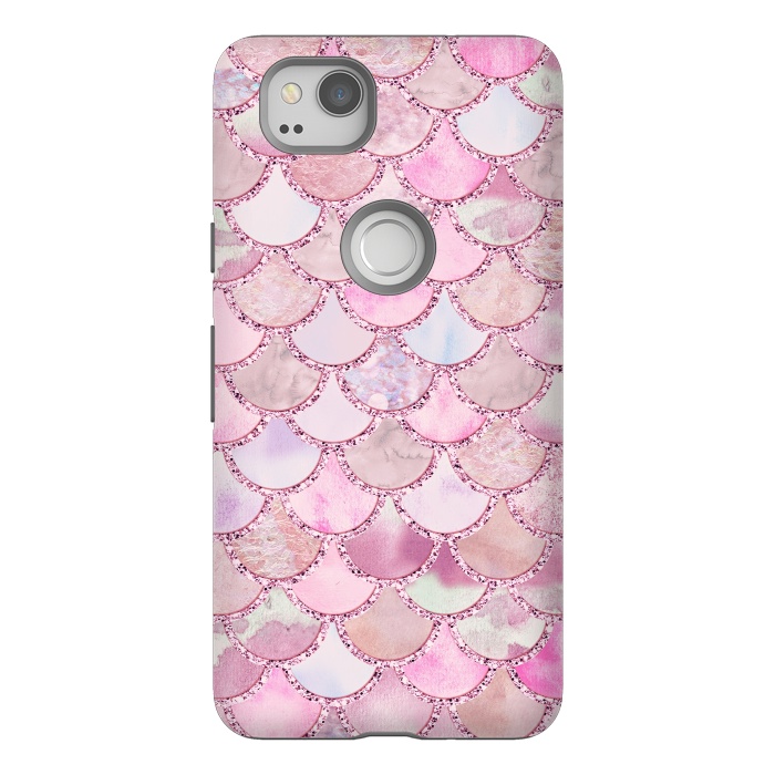 Pixel 2 StrongFit Pretty pink and pastel Mermaid Scales  by  Utart